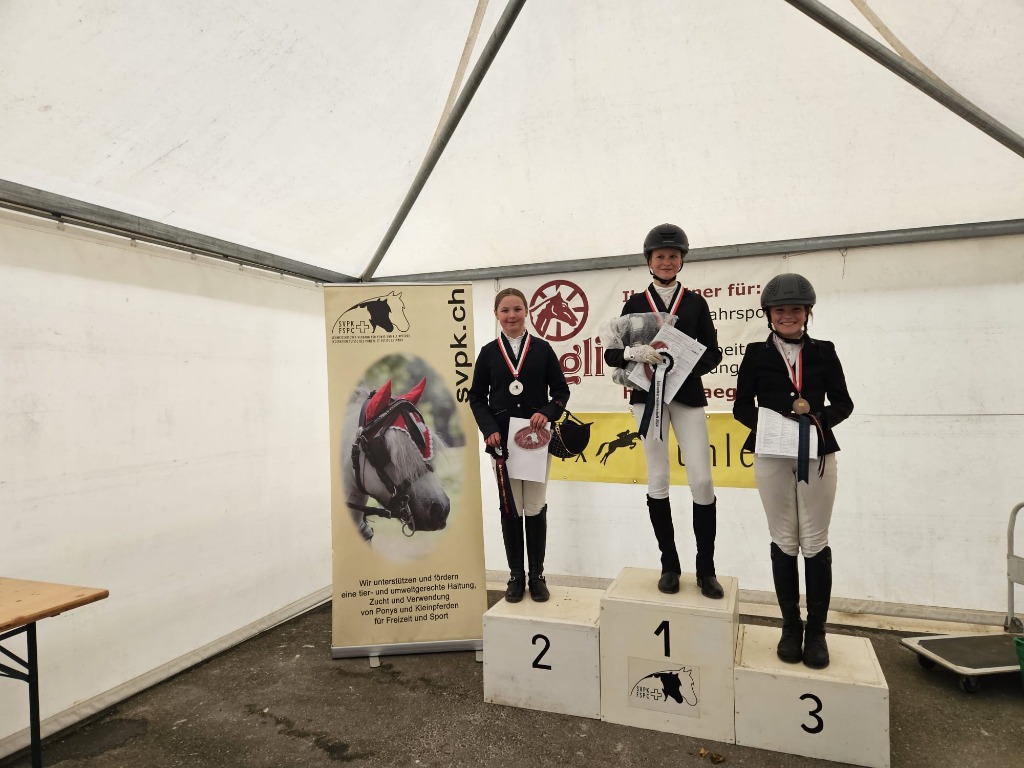 Siegerehrung SVPK Sporttage – Podest mit SVPK Banner